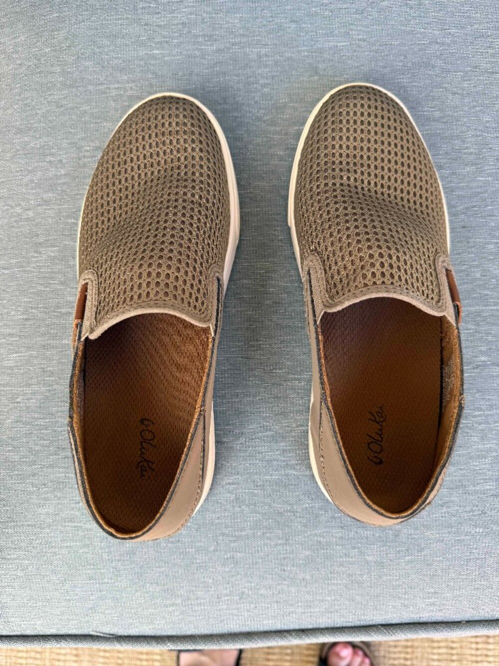 Olukai Pehuea Women’s Slip-On Mesh Casual Sneakers - Taupe, Size 7